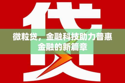 南海微粒贷，金融科技助力普惠金融的新篇章