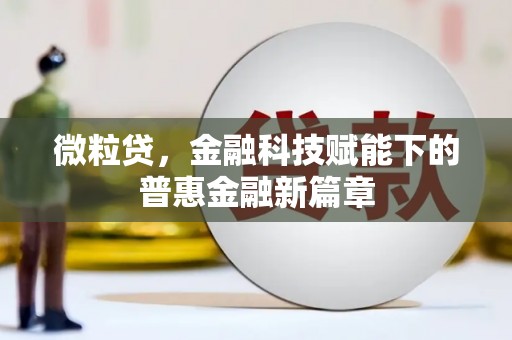 南海微粒贷，金融科技赋能下的普惠金融新篇章