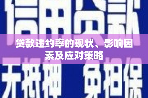 南海贷款违约率的现状、影响因素及应对策略