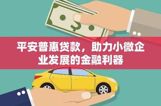 南海平安普惠贷款，助力小微企业发展的金融利器