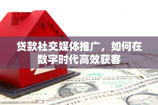 南海贷款社交媒体推广，如何在数字时代高效获客