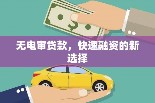 南海无电审贷款，快速融资的新选择