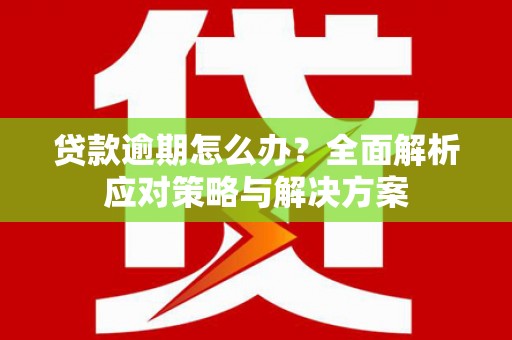 南海贷款逾期怎么办？全面解析应对策略与解决方案