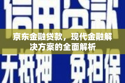 南海京东金融贷款，现代金融解决方案的全面解析