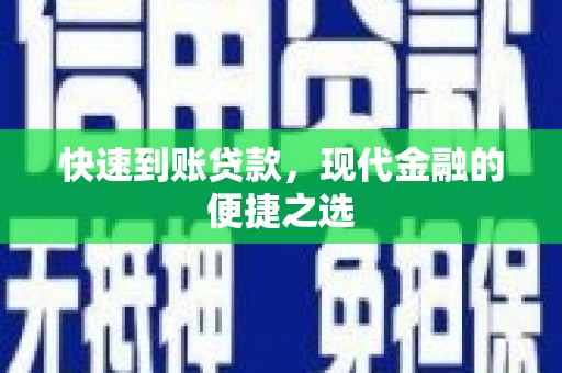 南海快速到账贷款，现代金融的便捷之选