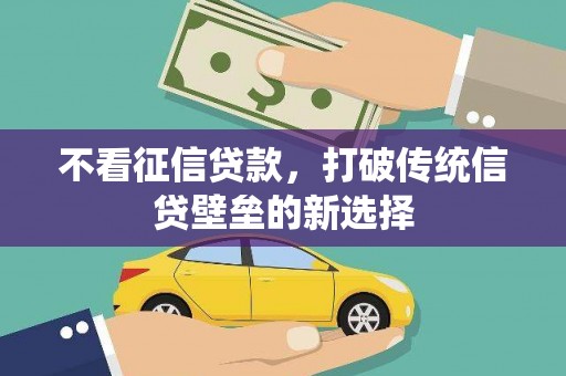 南海不看征信贷款，打破传统信贷壁垒的新选择
