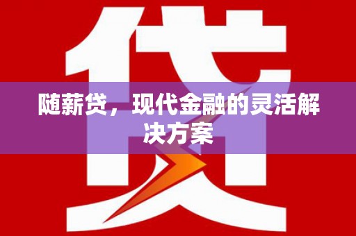 南海随薪贷，现代金融的灵活解决方案