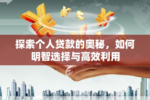 南海探索个人贷款的奥秘，如何明智选择与高效利用