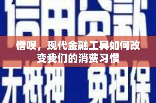 南海借呗，现代金融工具如何改变我们的消费习惯