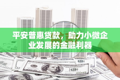 南海平安普惠贷款，助力小微企业发展的金融利器