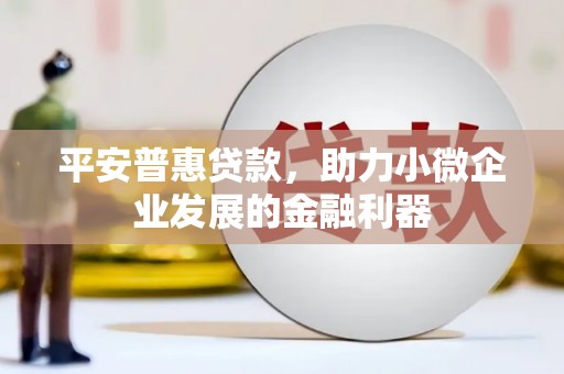南海平安普惠贷款，助力小微企业发展的金融利器
