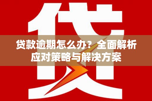 南海贷款逾期怎么办？全面解析应对策略与解决方案