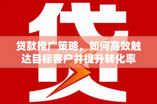 南海贷款推广策略，如何高效触达目标客户并提升转化率
