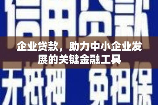 南海企业贷款，助力中小企业发展的关键金融工具