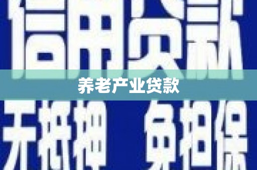 南海养老产业贷款